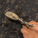 Maxbell Tea Leaves Scoop Brass Lotus Tea Ceremony Accessory Vintage Tea Leaves Spoon