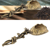 Maxbell Tea Leaves Scoop Brass Lotus Tea Ceremony Accessory Vintage Tea Leaves Spoon