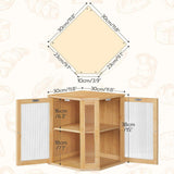 Maxbell Corner Bread Box for Kitchen 2 Tier Pantry Shelf Breadbox for Homemade Bread