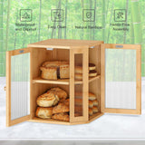 Maxbell Corner Bread Box for Kitchen 2 Tier Pantry Shelf Breadbox for Homemade Bread