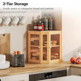 Maxbell Corner Bread Box for Kitchen 2 Tier Pantry Shelf Breadbox for Homemade Bread