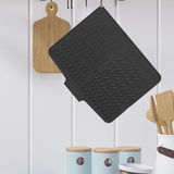 Maxbell Silicone Dish Drying Mat Anti Slip Dish Drainer Mat for Kitchen Counter Bowl Black