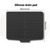 Maxbell Silicone Dish Drying Mat Anti Slip Dish Drainer Mat for Kitchen Counter Bowl Black
