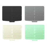 Maxbell Silicone Dish Drying Mat Anti Slip Dish Drainer Mat for Kitchen Counter Bowl Black