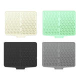 Maxbell Silicone Dish Drying Mat Anti Slip Dish Drainer Mat for Kitchen Counter Bowl Black