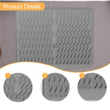 Maxbell Silicone Dish Drying Mat Anti Slip Dish Drainer Mat for Kitchen Counter Bowl Gray