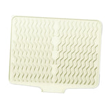 Maxbell Silicone Dish Drying Mat Anti Slip Dish Drainer Mat for Kitchen Counter Bowl White