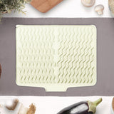 Maxbell Silicone Dish Drying Mat Anti Slip Dish Drainer Mat for Kitchen Counter Bowl White