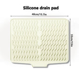 Maxbell Silicone Dish Drying Mat Anti Slip Dish Drainer Mat for Kitchen Counter Bowl White