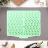 Maxbell Silicone Dish Drying Mat Anti Slip Dish Drainer Mat for Kitchen Counter Bowl Green