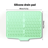 Maxbell Silicone Dish Drying Mat Anti Slip Dish Drainer Mat for Kitchen Counter Bowl Green