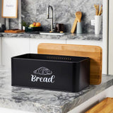 Maxbell Bread Box Gifts Kitchenware Bread Keeper for Coffee Shop Baked Goods Cookies Black