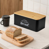 Maxbell Bread Box Gifts Kitchenware Bread Keeper for Coffee Shop Baked Goods Cookies Black