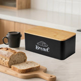 Maxbell Bread Box Gifts Kitchenware Bread Keeper for Coffee Shop Baked Goods Cookies Black