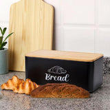 Maxbell Bread Box Gifts Kitchenware Bread Keeper for Coffee Shop Baked Goods Cookies Black