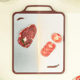 Maxbell Stainless Steel Cutting Board Non Slip Double Sided for Bread Kitchen Cheese PP