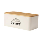 Maxbell Bread Box Gifts Kitchenware Bread Keeper for Coffee Shop Baked Goods Cookies Beige White