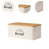 Maxbell Bread Box Gifts Kitchenware Bread Keeper for Coffee Shop Baked Goods Cookies Beige White