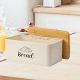 Maxbell Bread Box Gifts Kitchenware Bread Keeper for Coffee Shop Baked Goods Cookies Beige White
