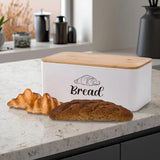 Maxbell Bread Box Gifts Kitchenware Bread Keeper for Coffee Shop Baked Goods Cookies White