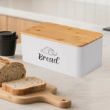 Maxbell Bread Box Gifts Kitchenware Bread Keeper for Coffee Shop Baked Goods Cookies White