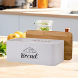 Maxbell Bread Box Gifts Kitchenware Bread Keeper for Coffee Shop Baked Goods Cookies White