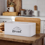 Maxbell Bread Box Gifts Kitchenware Bread Keeper for Coffee Shop Baked Goods Cookies White