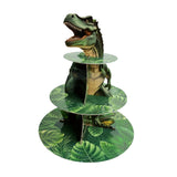 Maxbell Dinosaur Cupcake Stand Dessert Rack Party Fruits Kids Three Tier Cake Holder