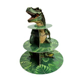 Maxbell Dinosaur Cupcake Stand Dessert Rack Party Fruits Kids Three Tier Cake Holder