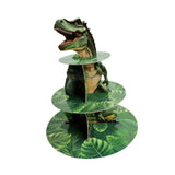 Maxbell Dinosaur Cupcake Stand Dessert Rack Party Fruits Kids Three Tier Cake Holder