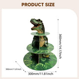 Maxbell Dinosaur Cupcake Stand Dessert Rack Party Fruits Kids Three Tier Cake Holder