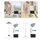 Maxbell Garment Steamer Rack Folding Steamer Hanger Stand for Retail Hotel Cloakroom Black