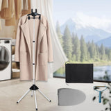 Maxbell Garment Steamer Rack Folding Steamer Hanger Stand for Retail Hotel Cloakroom Black