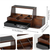 Maxbell Coffee Station Organizer Sturdy Brown Storage Basket for Office Home Kitchen