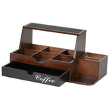 Maxbell Coffee Station Organizer Sturdy Brown Storage Basket for Office Home Kitchen