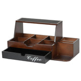 Maxbell Coffee Station Organizer Sturdy Brown Storage Basket for Office Home Kitchen