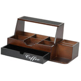 Maxbell Coffee Station Organizer Sturdy Brown Storage Basket for Office Home Kitchen