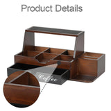 Maxbell Coffee Station Organizer Sturdy Brown Storage Basket for Office Home Kitchen