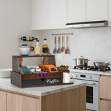 Maxbell Coffee Station Organizer Sturdy Brown Storage Basket for Office Home Kitchen