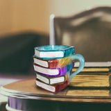 Maxbell Painted Book Mug, Novelty 3D Painted Books Coffee Mug, Unique Stack  Style A