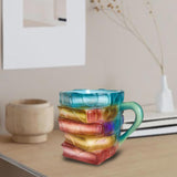 Maxbell Painted Book Mug, Novelty 3D Painted Books Coffee Mug, Unique Stack  Style B