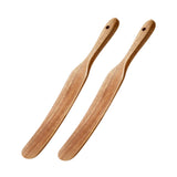 Maxbell Flat Wooden Turner Sourdough Bread Mixing Spurtle for Blending Mixing Frying B