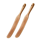 Maxbell Flat Wooden Turner Sourdough Bread Mixing Spurtle for Blending Mixing Frying B