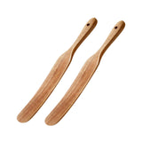 Maxbell Flat Wooden Turner Sourdough Bread Mixing Spurtle for Blending Mixing Frying B