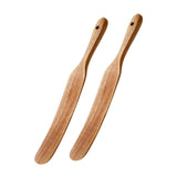 Maxbell Flat Wooden Turner Sourdough Bread Mixing Spurtle for Blending Mixing Frying B