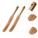 Maxbell Flat Wooden Turner Sourdough Bread Mixing Spurtle for Blending Mixing Frying B