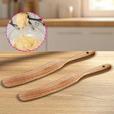 Maxbell Flat Wooden Turner Sourdough Bread Mixing Spurtle for Blending Mixing Frying B