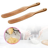 Maxbell Flat Wooden Turner Sourdough Bread Mixing Spurtle for Blending Mixing Frying B