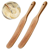 Maxbell Flat Wooden Turner Sourdough Bread Mixing Spurtle for Blending Mixing Frying B