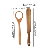 Maxbell Flat Wooden Turner Sourdough Bread Mixing Spurtle for Blending Mixing Frying C